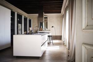 Mueble de Cocina Moderno de Granito y Mármol Artificial, Tablero de Melamina Acrílica Lacada, Cajón Deslizante, Protector Contra Salpicaduras, Grifo, Cesta para Cajón - Product Image 5