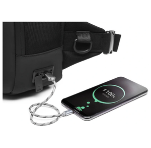 กระเป๋าคาดเอวสะพายไหล่สำหรับผู้ชาย,กระเป๋าคาดเอวกันน้ำได้สำหรับเล่นกีฬาเดินทางวิ่งขี่จักรยานมีช่องเสียบ USB - Product Image 6