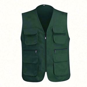 Gilet de travail multi-poches en coton et polyester pour homme, gilet de sport d'été personnalisé professionnel - Product Image 2