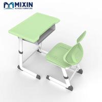Tables et chaises en plastique pour les élèves, chaise de bureau réglable en hauteur avec boîte à livres, tables individuelles pour une utilisation en classe