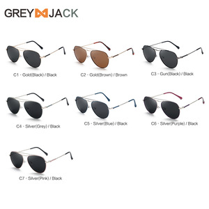 Gafas de sol clásicas de aviador Grey Jack unisex, polarizadas, con protección UV400, montura completa, lentes TAC, para conducir, actividades al aire libre y ocio. - Product Image 1