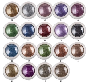 Poudre de paillettes miroir pour ongles 19 couleurs 0,5g/pot, pigment chromé 0,5g, peinture à tremper métallique brillante avec effet magique - Product Image 4