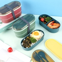 ICEN A03 Custom Dubbele Laag 1-3L BPA-Vrije Ecologische Voedselcontainer Magnetronbestendig PP Bento Box Lunchbox voor Volwassenen en Kinderen