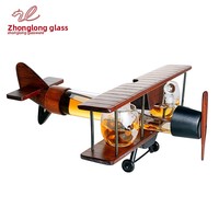 Bouteilles de vin en verre créatives en stock, carafes en forme d'avion, bouteilles de vin en verre de forme spéciale pour infusion