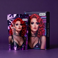 Nouveau Design Vide 3.5g 7g 28g Odeur Preuve Refermable Holographique Exotique Die Cut Zip Lock Mylar Sacs avec Boîte Emballage Ensemble