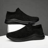 Vente en gros de chaussures tendance pour hommes baskets décontractées légères et confortables chaussures de marche respirantes antidérapantes en tricot doux à enfiler