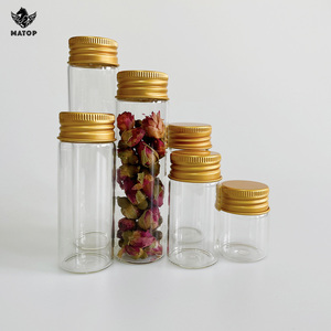 Sang Trọng Cấp Thực Phẩm Trong Kho Kích Thước Khác Nhau Glass Thử Nghiệm Ống Chai Với Vàng/Bạc Cap - Product Image 3