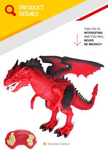 Jouets de simulation : Dinosaures musicaux télécommandés avec fonction de pulvérisation de feu et télécommande infrarouge - Product Image 2