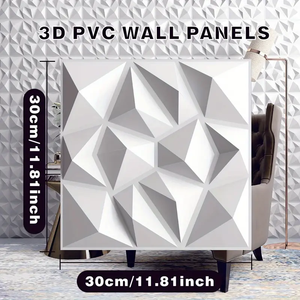 Paneles de Pared de PVC con Textura de Diamante 3D, Impermeables y Fáciles de Limpiar para Decoración de Sala de Estar, Dormitorio, Cocina, Oficina y Pasillo - Product Image 3