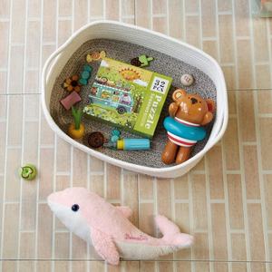 Panier de rangement en corde de coton tissé, organisateur de <span class=keywords><strong>table</strong></span> à <span class=keywords><strong>langer</strong></span> cubique <span class=keywords><strong>pour</strong></span> serviettes de placard, bac de pépinière <span class=keywords><strong>pour</strong></span> bébé, couleur de couture - Product Image 4