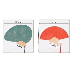 Éventail personnalisé en carton épais de bonne qualité, double face, en papier de riz, peint à la main, calligraphie, peinture chinoise semi-cuite - Product Image 4