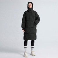 Nouveau manteau d'hiver long en coton rembourré pour femmes, style coréen, ample, épais, à capuche, veste en coton
