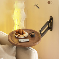 Étagère de Rangement Murale Pliante et Rotative en Bois Écologique pour Chevet, Salon, Multifonctionnelle, Flottante, en Fer