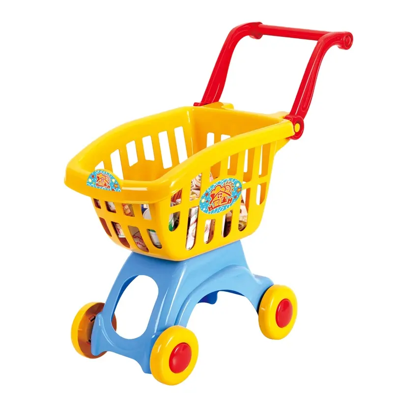 Cheap Wholesale Girl Pretend Play Toys Delicious Supermarket Kitchen Shopping Cart Toy Set Toy For Child
