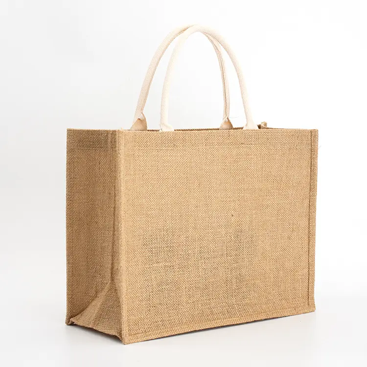 Custom creative printing jute shopping bags with logos Leisure shopping bag