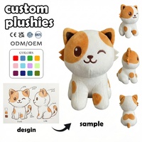 Fabricant de jouets en peluche personnalisés à faible MOQ pour anniversaires, animaux en peluche, poupées en peluche douces avec yeux qui clignent et sourire Chibi