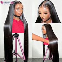 Perruques en cheveux indiens bruts ultra-lisses, vente en gros, perruques en cheveux humains avec dentelle frontale, perruques sans colle pour femmes noires
