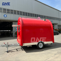 Mini camion de nourriture mobile rond équipé de machines à hamburgers, à glaces, à toasts et à boissons, remorque alimentaire pour entreprise personnelle