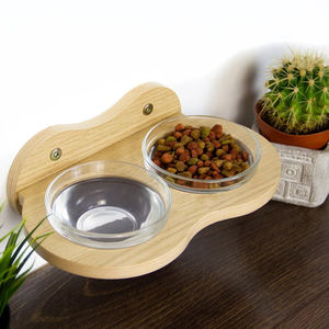 חדר אוכל לחיות מחמד רכוב קיר זוגי קערות מים ותלוי כלבים - Product Image 4