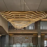 SHENGQIU professionnel personnalisé grand luxe moderne grand K9 lustre en cristal pour hall escalier hôtel Banquet Hall Restaurant