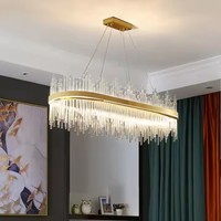 Lustres en cristal de luxe éclairage suspendu moderne lustre en or pour salle à manger lumière luxe/lumière