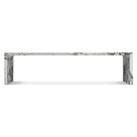 Table basse en marbre à pieds suspendus Dream Home, pierre naturelle polie, meuble d'appoint pour appartement haut de gamme