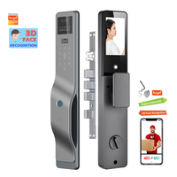 Serrure intelligente Tuya avec caméra WiFi, contrôle à distance, reconnaissance d'empreintes digitales et faciale, mot de passe, interphone vocal et visuel, en alliage d'aluminium