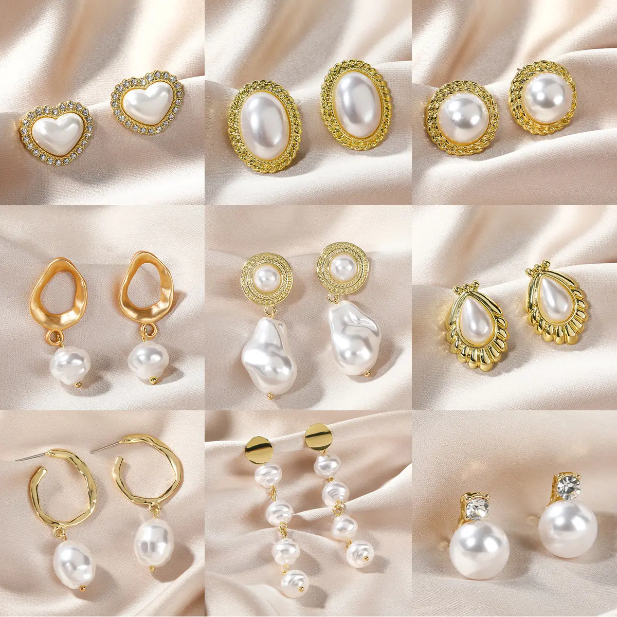 Pendientes de perlas de agua dulce naturales de imitación Retro, pendientes de temperamento simple, pendientes de perlas de gama alta para mujer