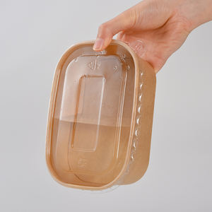 Tazón de Papel Rectangular <span class=keywords><strong>Poco</strong></span> Profundo de 500 ml para Ensaladas, Personalizado con Logotipo para Llevar - Product Image 5