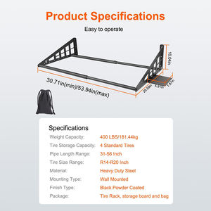 Estante Metálico de Pared para Neumáticos Mingtang, Resistente, para Almacenamiento de Neumáticos en Garaje - Product Image 6