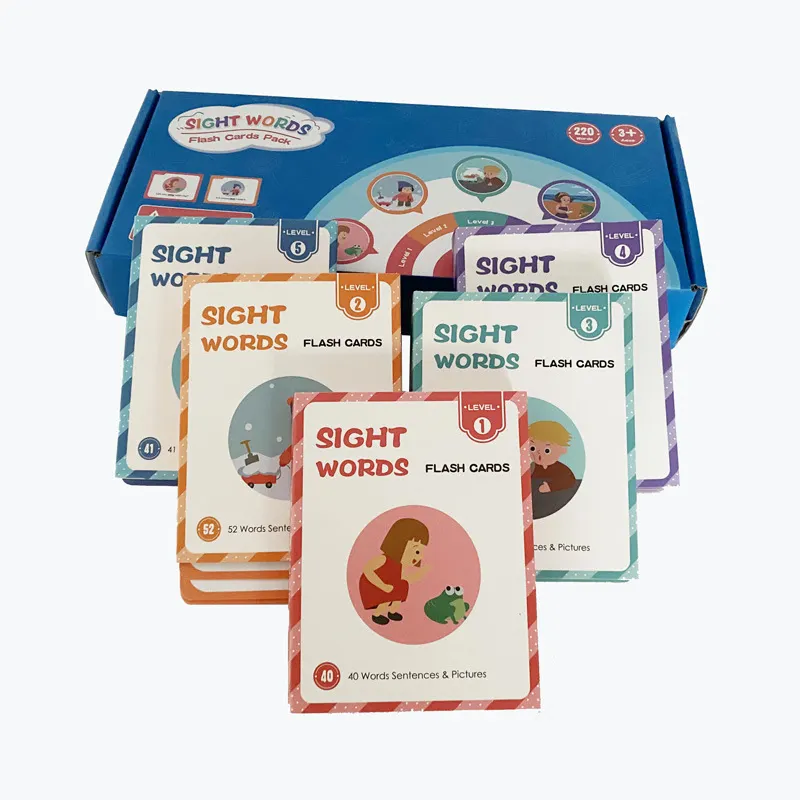 Kartu kilat mainan pendidikan anak untuk pembelajaran bayi desain kustom layanan cetak kartu Flash untuk anak-anak