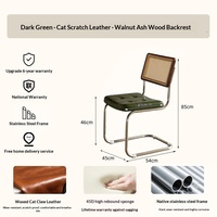 Chaises de bureau modernes en acier inoxydable, chaises en cuir et rotin, restaurants, hôtels, cafés, chaises de salle à manger nordiques