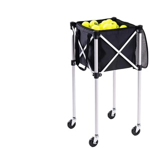 Échantillon Gratuit OEM Chariot à balles de tennis et de pickleball pliable en alliage d'aluminium léger avec panier et support - Product Image 5