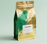 Sac de présentation personnalisé pour thé et café, recyclable, en film polyester et feuille d'aluminium, avec fermeture éclair et valve, en plastique