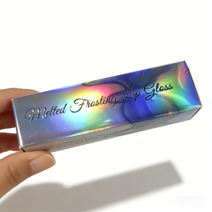 Boîte d'emballage personnalisée pour <span class=keywords><strong>essence</strong></span> cosmétique, boîte en papier pliable avec logo UV holographique - Product Image 3