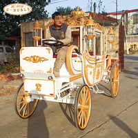 Wagon à cheval de Marathon électrique/chariot vintage de mariage/chariot royal doré
