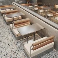 Simplicity OEM ODM Mobilier de restauration durable pour restaurants commerciaux, ensemble table et chaises de restauration rapide en acier inoxydable