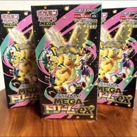Boîte de boosters Pokémon M2A Mega Dream Ex japonaise avec cartes sur le thème de Dragonite, incluant des rares holographiques et des rares à art spécial