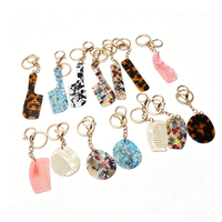 Porte-clés en acétate motif écaille de tortue, ornement de sac tendance, vente en gros de porte-clés
