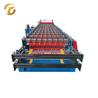 Machine de profilage à froid en acier double couche, largeur d'alimentation 1200 mm, pour toiture, avec moteur et pompe, prix usine Chine