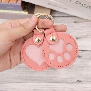 RTS Colorful PU Leather Pet Hair Keepsake Box Dog Cat Paw Heart Shape Pets Hair Storage Pouch Memorial Keychain Pendant Gifts - Product Image 3