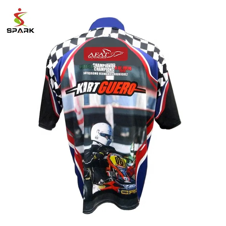 Camicie da corsa personalizzate sublimazione personalizzate da corsa Pit Crew Shirt all'ingrosso moto Team Racing