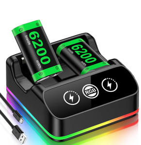 2*6200mWh Rechargeable Plastic Battery Pack for <b>Controller</b> <b>Charging</b> Dock <b>Cable</b> Battery Pack Station Xb-ox One/Series X S - Product Image 1