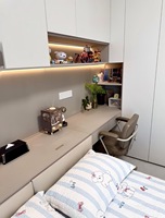 Armoire personnalisée pour enfants, armoire de rangement pour chambre d'enfant avec bureau, meubles pour enfants en bois massif moderne