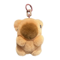 Porte-clés mignon et unique en forme de boule en peluche, pendentif de sac en dessin animé doux et moelleux, porte-clés de voiture