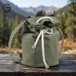 Custom Logo Heavy Waxed Cotton Canvas <b>Backpack</b> Breathable <b>Waterproof</b> Zipper Fashionable Daily Use <b>School</b> Outdoor Activities - Product Image 1