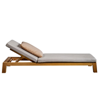 Lit inclinable pliant extérieur imperméable pour cour terrasse jardin piscine balcon loisirs chaise de plage matériau en bois