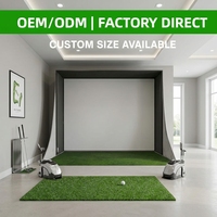 Enceinte de simulateur de golf à 2 couches haute résistance aux impacts avec installation facile, filet de protection pour entraînement extérieur, taille personnalisée, OEM ODM