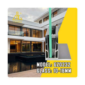 Prova di trazione 995kg vendita calda 10-16MM vetro F forma Custom profili in alluminio estruso per ringhiera in vetro Frameless - Product Image 2