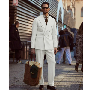 Completo <span class=keywords><strong>Uomo</strong></span> Moderno Doppiopetto, Due Pezzi (Giacca+Pantaloni), Abbigliamento Formale su Misura per <span class=keywords><strong>Uomo</strong></span>, Elegante - Product Image 6